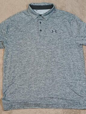 Under Armour/Polo Shirt/Men Large Gray Heather Playoff HeatGear Golf Performance